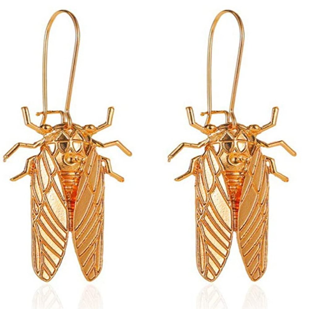 Vintage Egyptian Insect Earrings - Picture 4 of 6